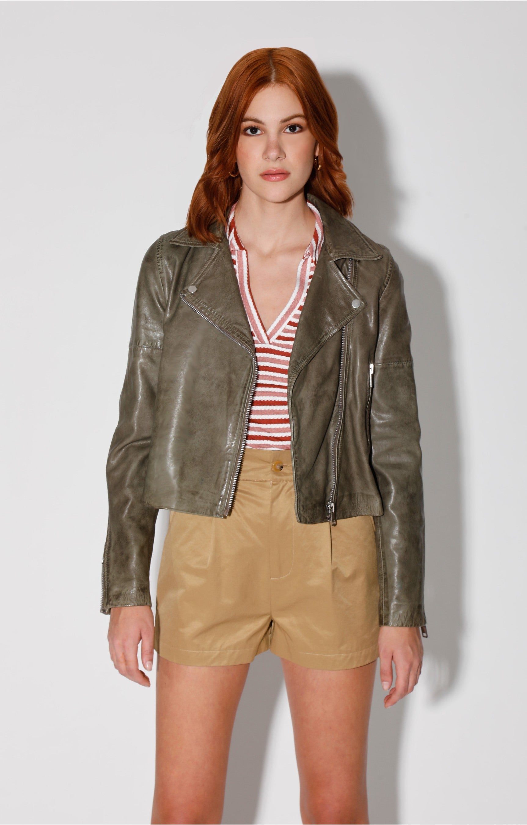 Presley Jacket, Army - VT Wash Leather
