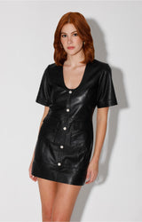 Harlynn Dress, Black - Leather