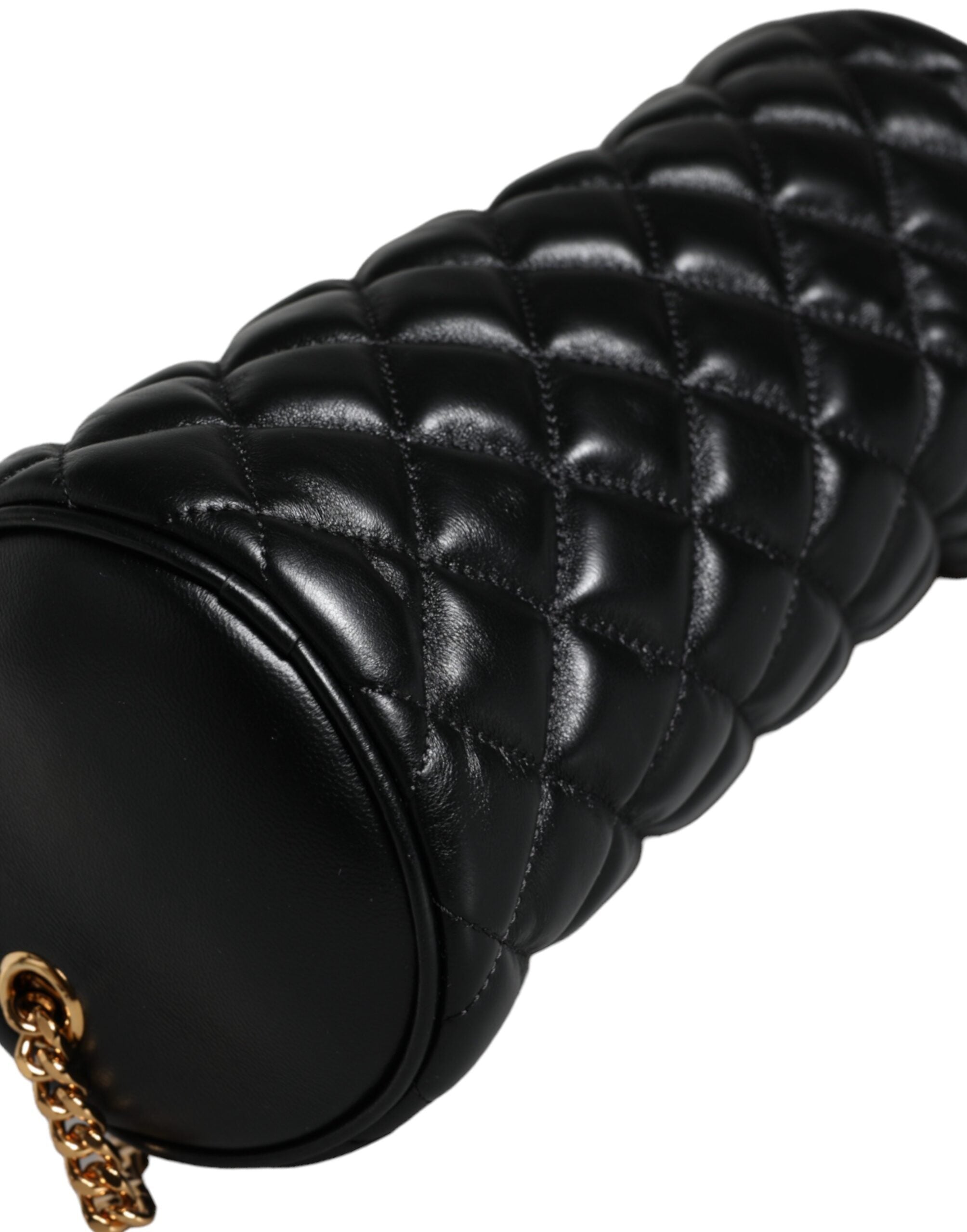 Versace Black Mini Quilted Lambskin Leather Crossbody Sling Bag