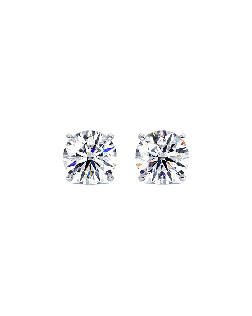 Exquisite 6.00 Ctw Lab-Grown Diamond Round Stud Earrings In 14K White Gold