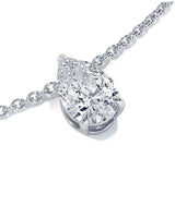 Heart Shape Solitaire Diamond Pendant Set In 14K White Gold. 1.50 Carat