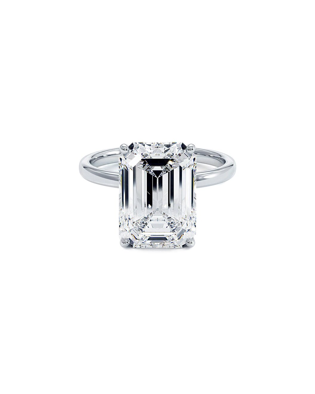 4.02 Carat Diamond Emerald Cut Engagement Ring