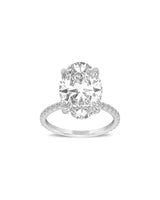 6.65 Carat Diamond Ring Lab Grown Set In 18K White Gold With Natural Side Diamonds