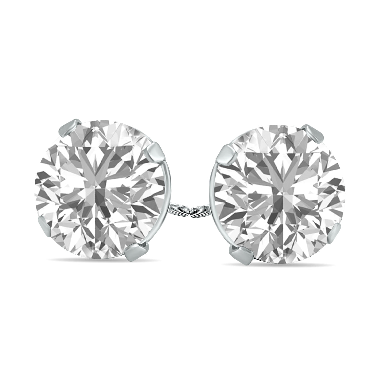 Certified Lab Grown 2 1/4 Carat Total Weight Diamond Solitaire Earrings In 14K White Gold (J Color, Si2 Clarity)