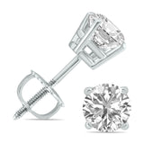 Igi Certified Lab Grown 2 1/4 Carat Total Weight Diamond Solitaire Earrings In 14K White Gold (J Color, Si2 Clarity)