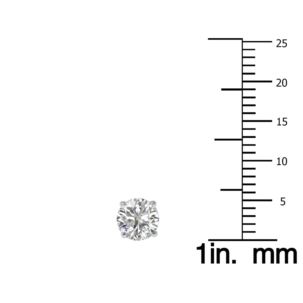 Lab Grown 1.25 Carat Total Weight Diamond Solitaire Earrings In 14K White Gold