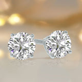 Lab Grown 1.25 Carat Total Weight Diamond Solitaire Earrings In 14K White Gold