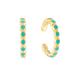 Full Turquoise Enamel Bezel Earring Cuffs