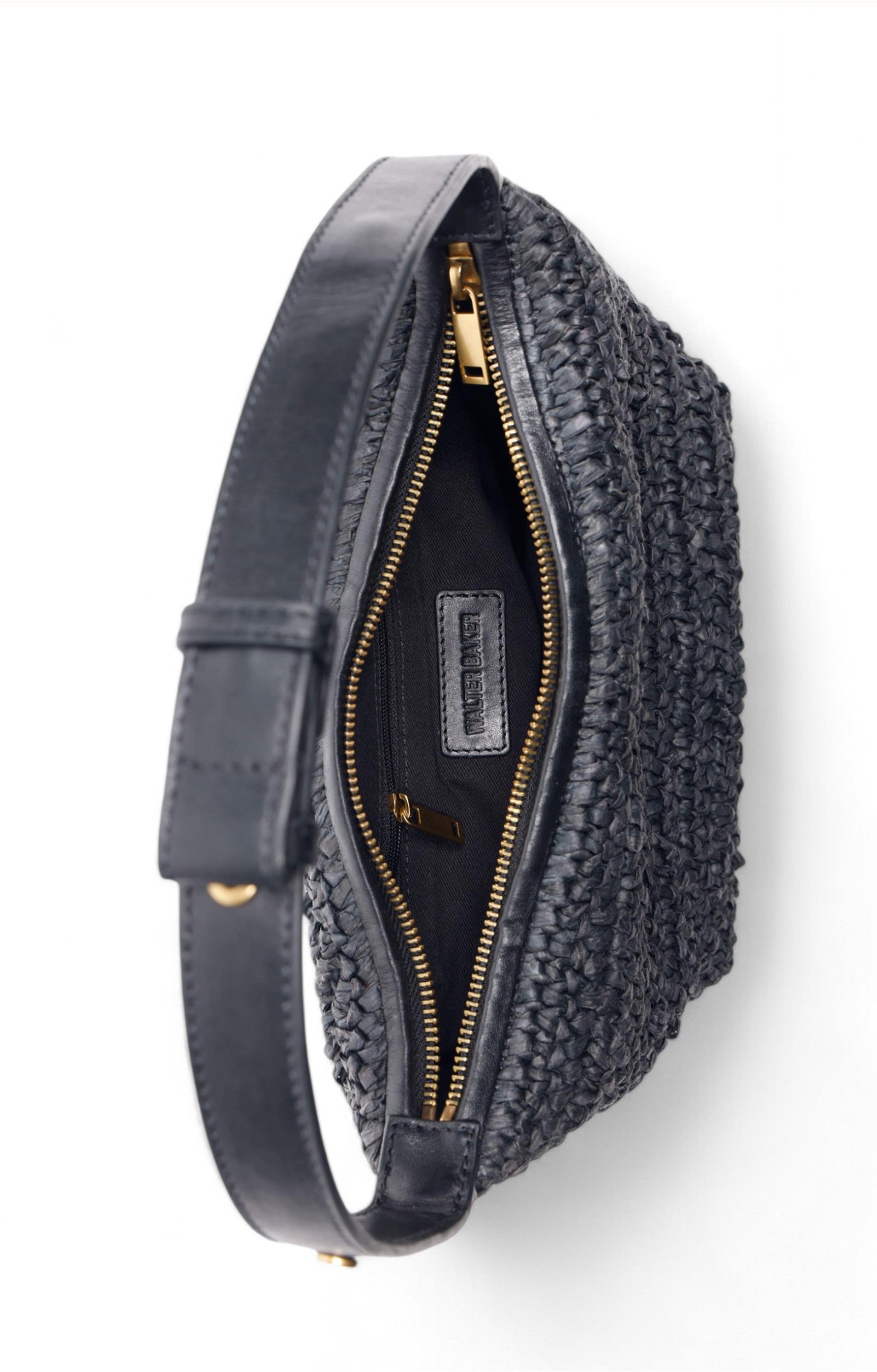 Beck Raffia Shoulder, Black