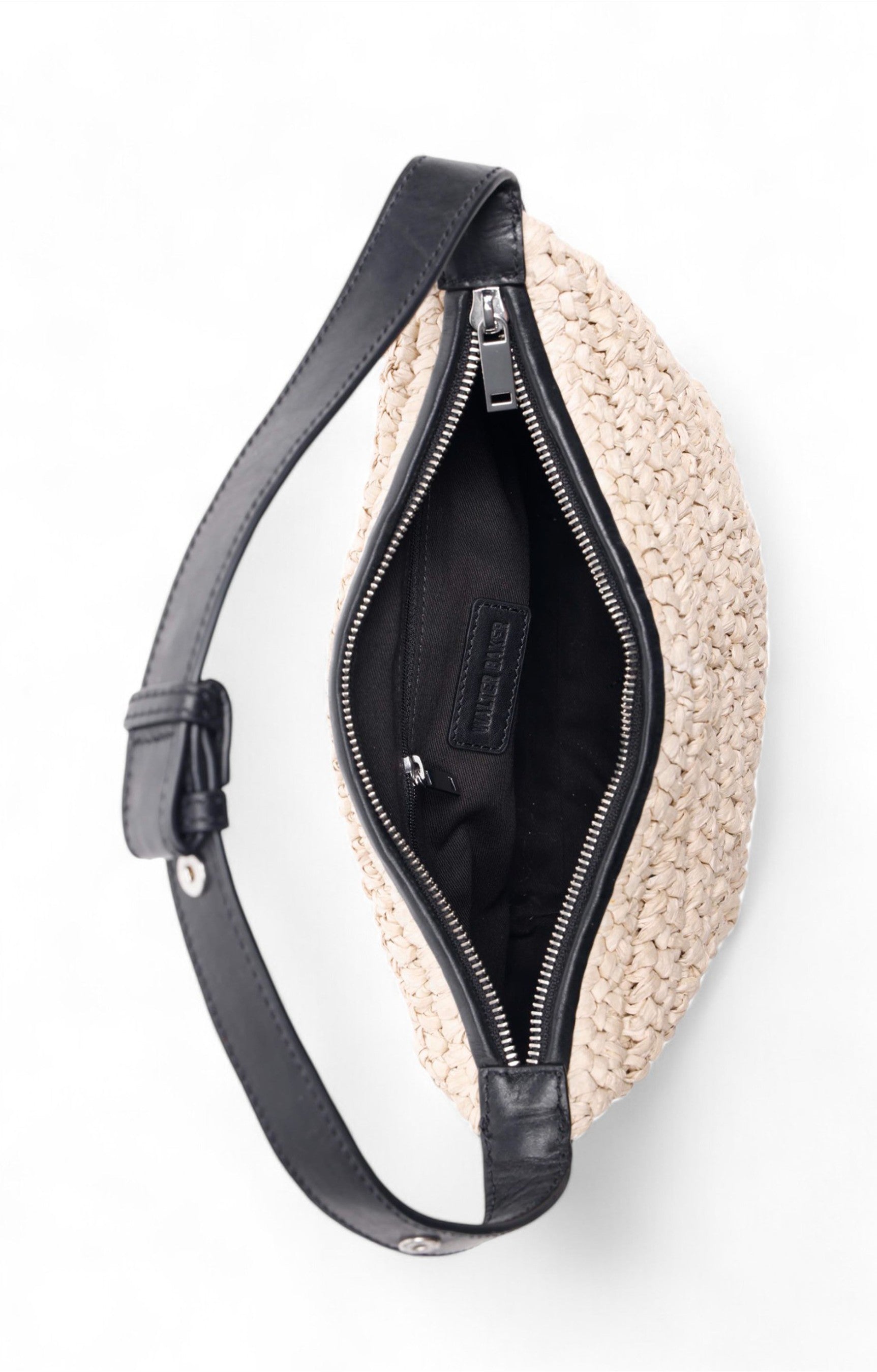 Beck Raffia Shoulder, Natural Black