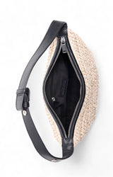 Beck Raffia Shoulder, Natural Black