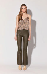 Lexie Pant, Moss - Stretch Leather
