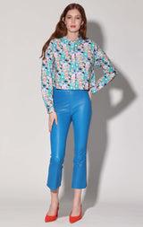 Lori Pant, Bright Blue - Stretch Leather