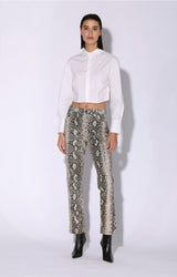 Yvette Pant, Grey Snake - Leather