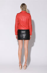 Allison Jacket, Salmon - Leather