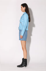 Allison Jacket, Sky Blue - Leather