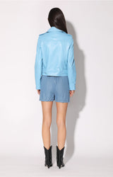 Allison Jacket, Sky Blue - Leather