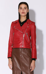 Liz Jacket, Red - Leather