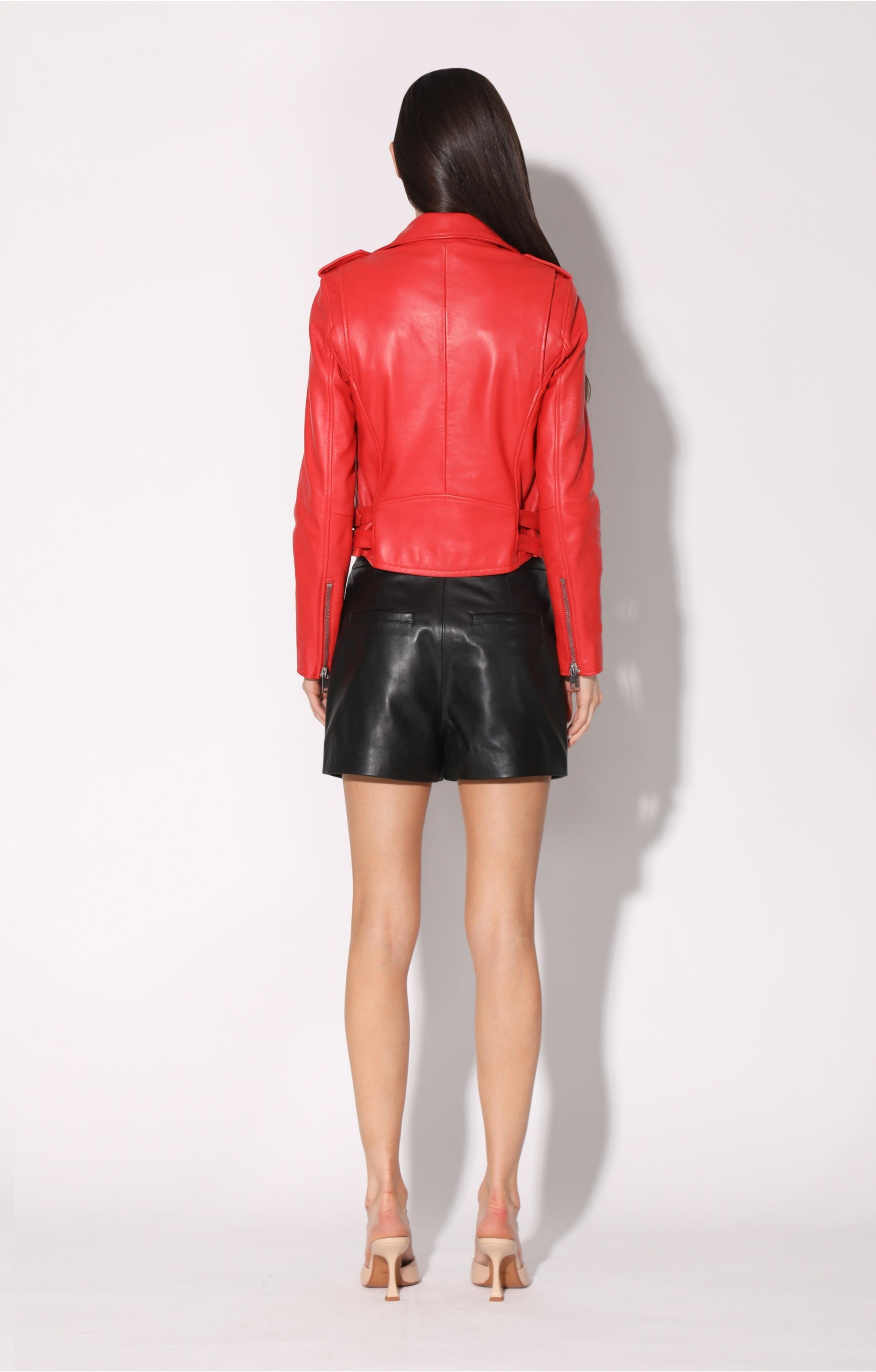 Liz Jacket, Scarlet - Leather