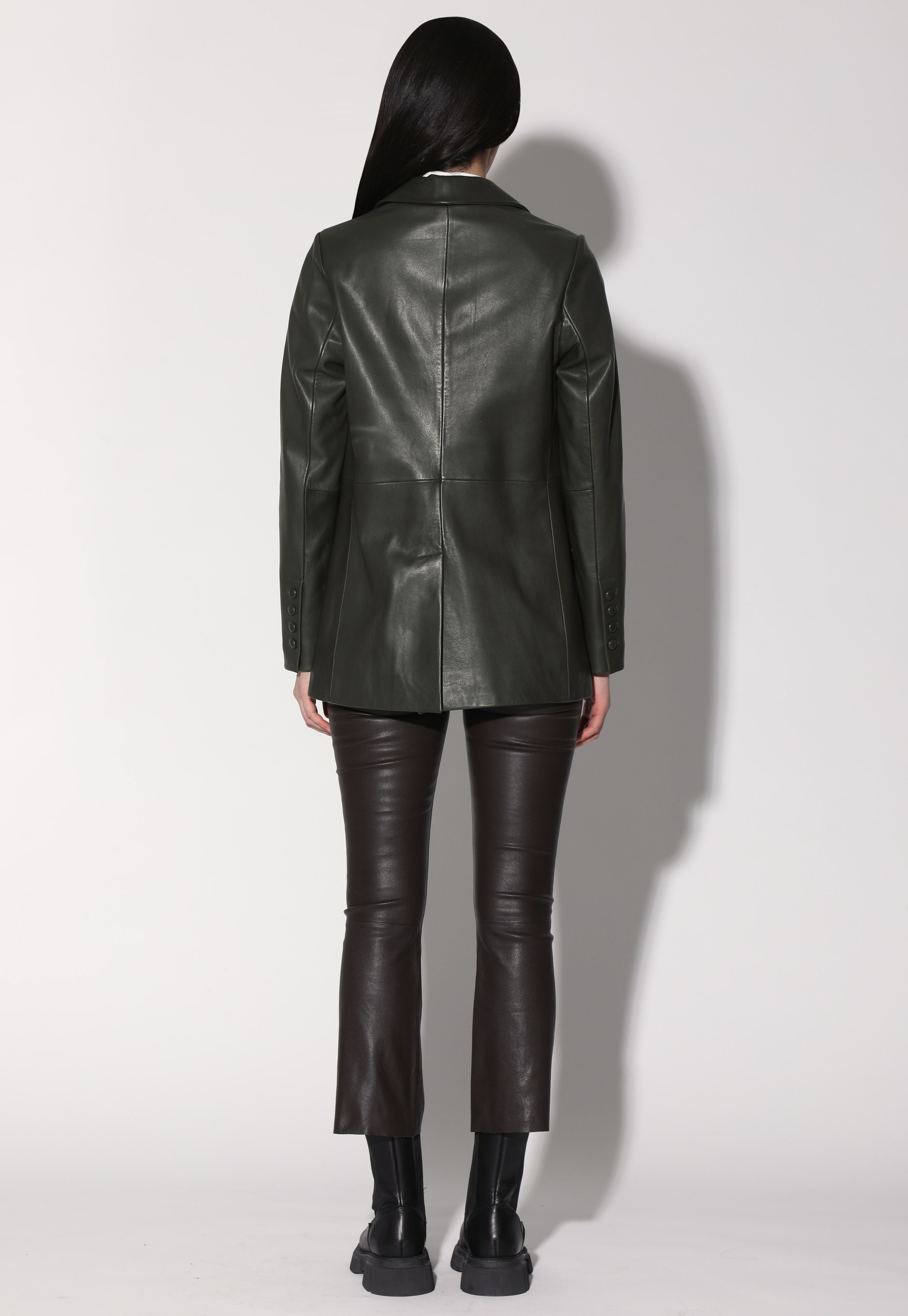 Mia Blazer, Basil - Leather
