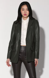 Mia Blazer, Basil - Leather
