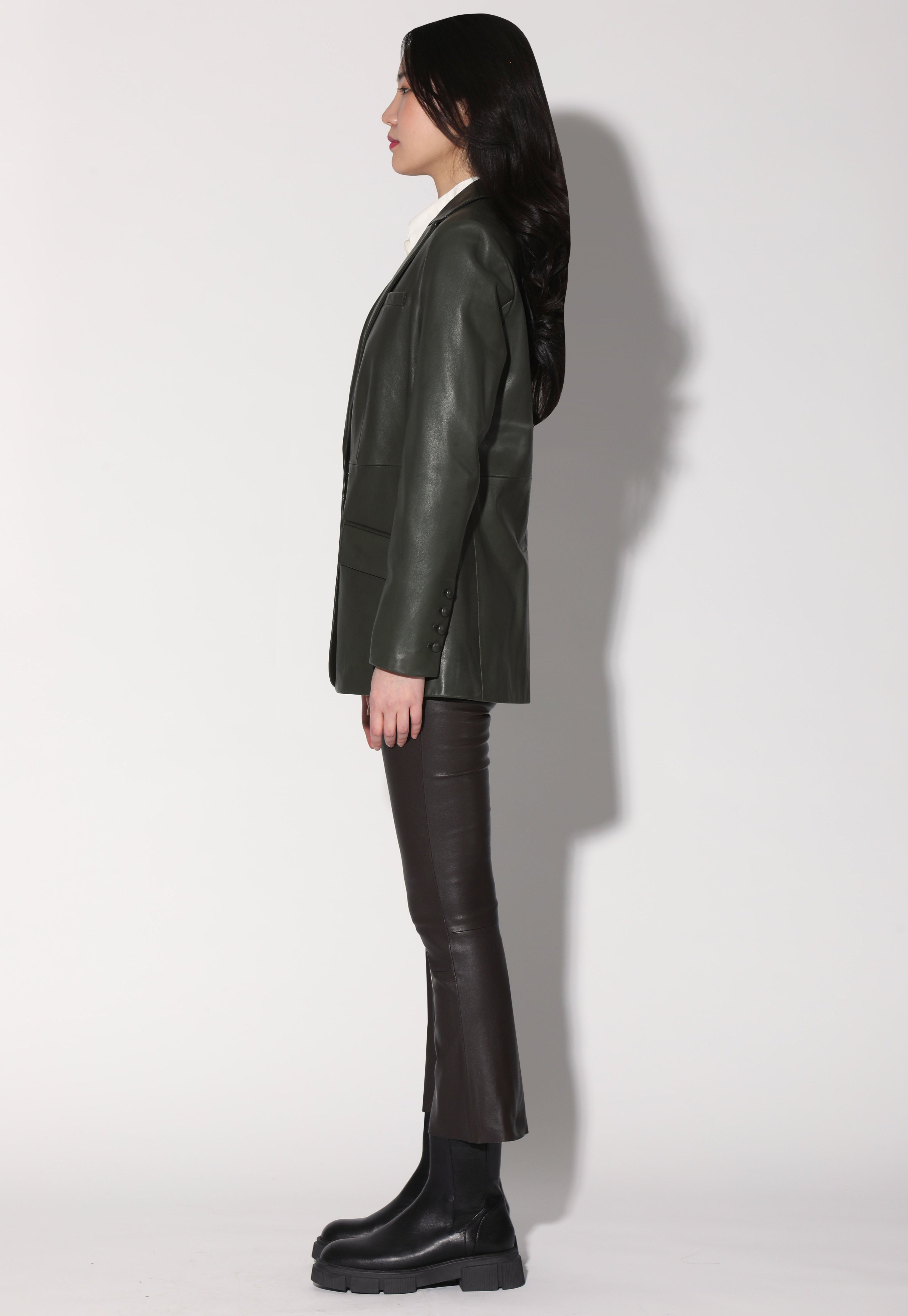 Mia Blazer, Basil - Leather