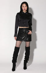Shirley Skirt, Black - Leather