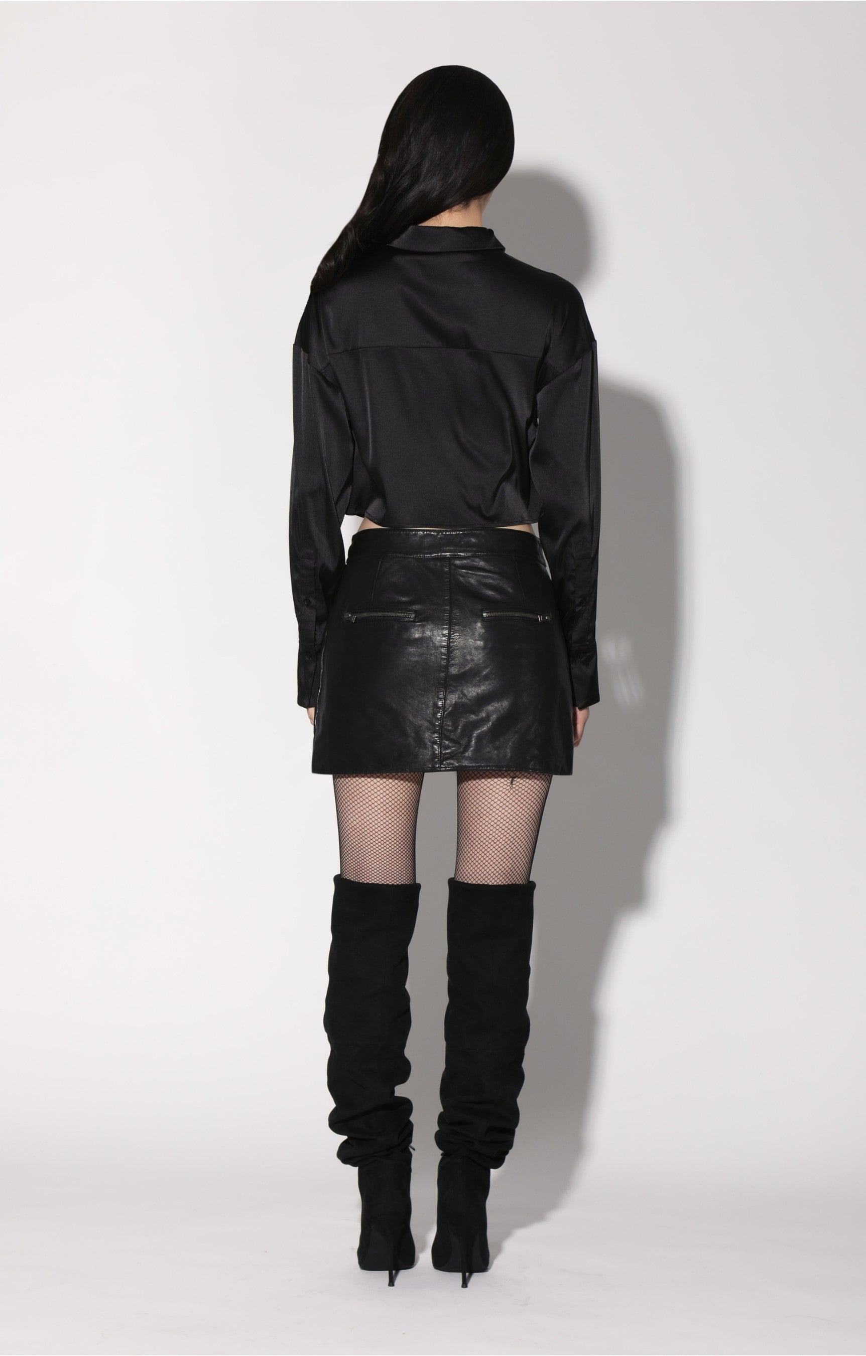 Shirley Skirt, Black - Leather