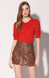 Shirley Skirt, Teak - Leather
