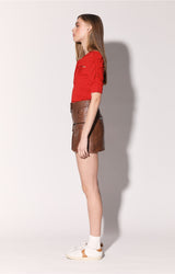 Shirley Skirt, Teak - Leather