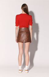 Shirley Skirt, Teak - Leather