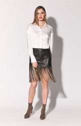 Sabrina Skirt, Black Beige - Leather