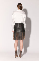 Sabrina Skirt, Black Beige - Leather