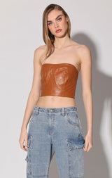 Tanvi Top, Camel - Leather