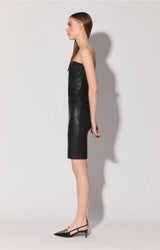 Alexis Dress, Black - Stretch Leather
