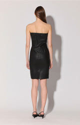Alexis Dress, Black - Stretch Leather